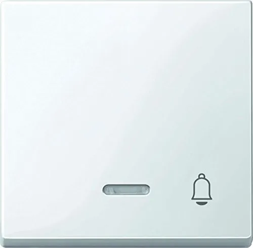 Merten Wippe mit Kontrollfenster und Aufdruck Klingel, System M, polarweiß glänzend, 435819