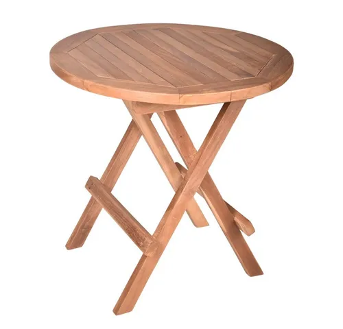Lomadox Beistelltisch GAZA-120 - Runder Beistelltisch aus massivem Teakholz, klappbar und ideal für kleine Räume. Mit modernem Design und hoher Stabilität - perfekt für Ihr Zuhause!