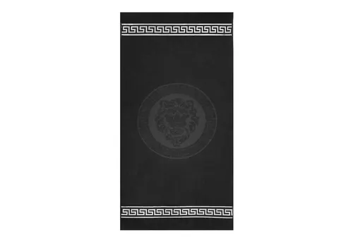 Belle Arti Luxus Handtücher mit Löwen-Mäander-Motiv - Hochwertige Handtücher aus 100% Baumwolle mit kunstvoller Löwenkopf-Stickerei, ideal für Badezimmer und Sauna. Weich, saugstark und elegant - ein Must-Have für anspruchsvolle Genießer.