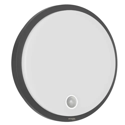 LED Außenleuchte mit Bewegungsmelder in grau von Oktaplex