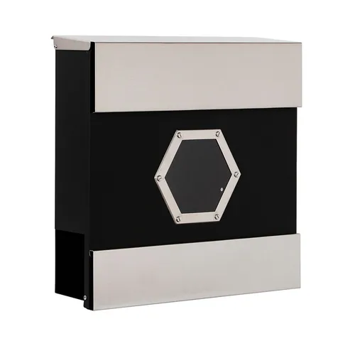 Mucola Wandbriefkasten Edelstahl in schwarz von Mucola