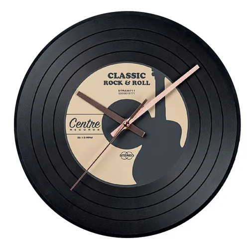 Design Schallplattenuhr Wanduhr 30 cm geräuscharm Retro Musik