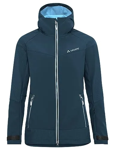VAUDE Damen Women's All Year Elope Softshell Jacket - Softshelljacke für Wandern und Trekking, winddicht, wasserabweisend und atmungsaktiv mit Unterarmbelüftung für optimales Körperklima, klimaneutral und nachhaltig produziert.
