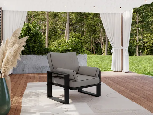 MKS Gartensessel Grau - Eleganter 1-Sitzer für Garten und Terrasse - Gartenmöbel mit bequemer Rückenlehne und witterungsbeständigem Design, ideal für entspannte Stunden im Freien. Verleihen Sie Ihrem Außenbereich Stil und Komfort!