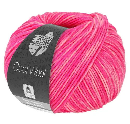 LANA GROSSA Cool Wool Neon 6525 neonpink rosa Häkelwolle, 160 m