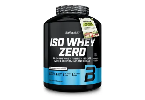 BioTechUSA Iso Whey Zero | Premium Whey Protein Isolate | 1816g, Black Biscuit - Molkenproteine aus der Milch grasgefütterter Kühe, zuckerfrei und glutenfrei – ideal für Muskelwachstum und schnelle Erholung.