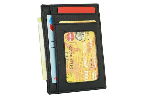 Manza Kartenetui Kartenetui Herren Super Smart Geldbörse für EC-Karten und Geldscheine, Super Flach, 7 Kartenfächer, 1 Scheinfach, RFID Blocker