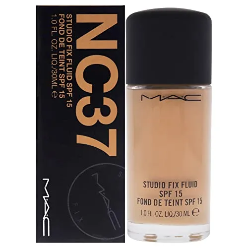 MAC Studio Fix Fluid Make-up-Grundierung NC37 - Langlebige Make-up-Grundierung mit SPF 15, sorgt für ein angenehmes Tragegefühl und eine flexible Gestaltung für einen perfekten Teint.
