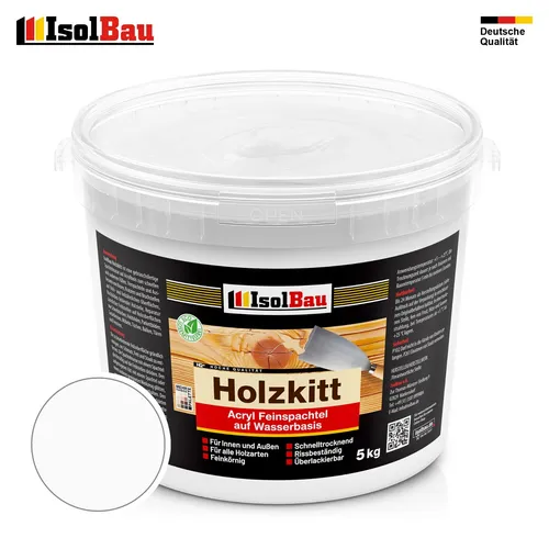 Holzkitt Spachtelmasse Holzspachtelmasse Innen Außen 5 kg Weiss ( Nr. 1 )