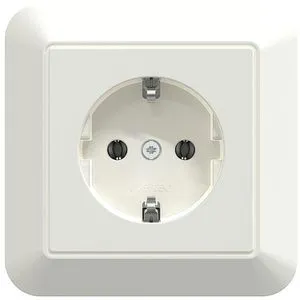 Merten Steckdose System M MEG2300-1019, Unterputz, 1-fach, mit Rahmen, polarweiß glänzend