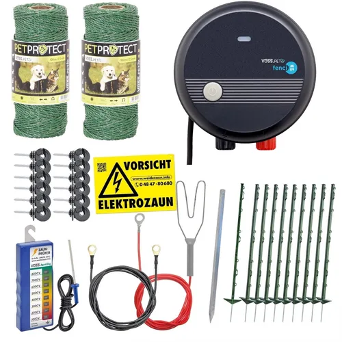 Hundezaun Komplettset 50m mit Elektrozaun und Zubehör