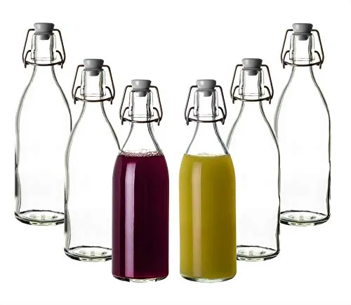 BigDean 6x Glasflaschen mit Bügelverschluss 500ml - Hochwertige Qualität Made in Germany - Bügelflaschen Likörflaschen Einmachflaschen Flaschen zum Befüllen & Einkochen