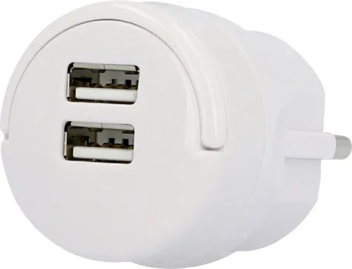 Unitec USB-Ladeadapter Mini mit 2x USB Type A 2,4A weiß Ladeadapter