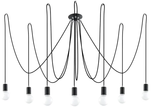 Kronleuchter Hängelampe EDISON Spinne schwarz in schwarz von Sollux Lighting