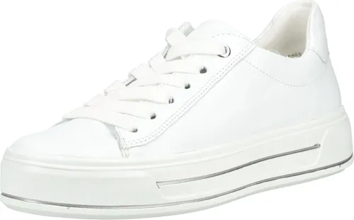 Ara Damen Sneaker Canberra - Weiße Sneaker in Größe 40 EU - Modische weiße Sneaker aus Lackleder, ideal für Freizeitaktivitäten. Mit komfortablem Frottee-Futter und Plateauabsatz für ein angenehmes Tragegefühl.