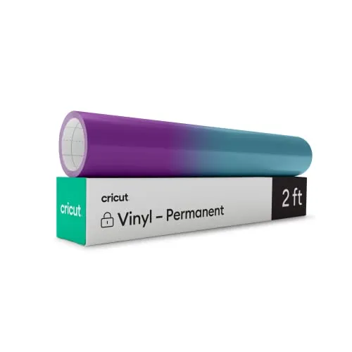 Cricut Vinyl mit wärmeaktivierter Farbveränderung (Permanent) | Lila <-> Türkis | 30,5cm x 61cm (12