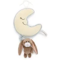 Spieluhr Mond mit Hase Lopino 9 cm braun