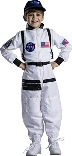 Dress Up America NASA-Kostüm für Kinder – Raumanzug mit Mütze – Realistisches Halloween-Outfit