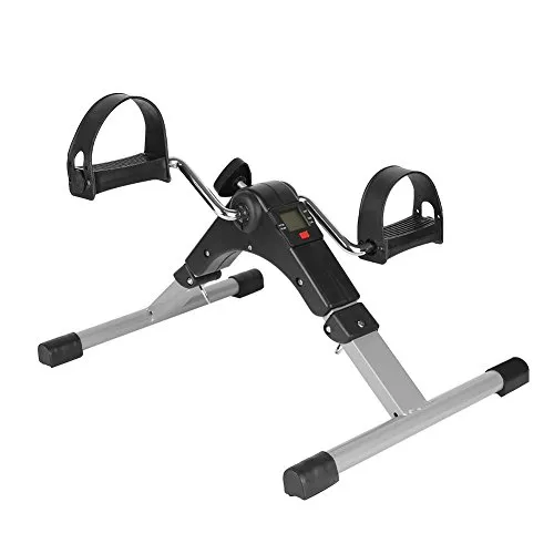 Mini-Heimtrainer Fahrrad, Fitnessgerät für Zuhause, Arm und Beintrainer Fitnesstrainer, Hometrainer Bewegungstrainer mit LCD-Monitor und Einstellbarem Widerstand, 37 * 50 * 23,5cm (schwarz-weiß)