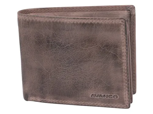 GlücksNugget Geldbörse Echtleder Scheintasche grau