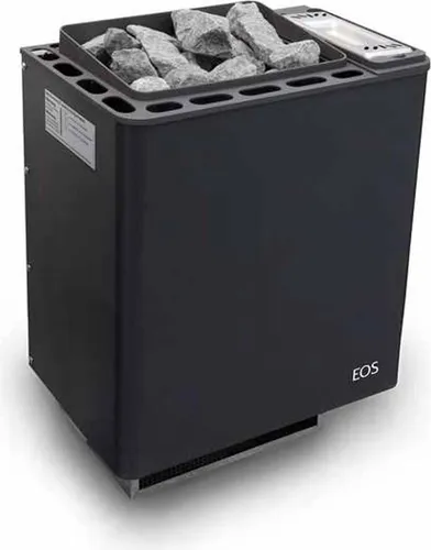 EOS Bi-O Thermat Saunaofen mit Verdampfer 6,0 - 9,0 kW - Kombinierter Wandofen mit Verdampfer, ideal für vielseitige Saunaerlebnisse. Genießen Sie aromatische Dämpfe mit integrierter Kräuterschale und hochwertiger Edelstahl-Oberfläche. Perfekt für entspannende Wellnessmomente.