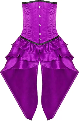 Das Kostümland Corsage Mieder mit Schößchen - Lila XL in lila von Das Kostümland