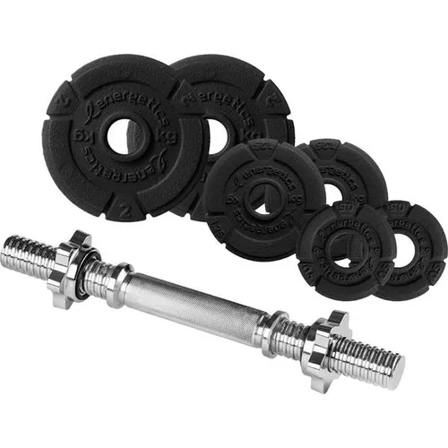 ENERGETICS Kurzhantel-Set Guss - 10 kg - Hanteln für effektives und abwechslungsreiches Training. Inklusive 2 x 0,5 kg, 2 x 1,25 kg, 2 x 2,0 kg Scheiben und einer 35 cm Kurzhantelstange im stilvollen Chrom-Design.