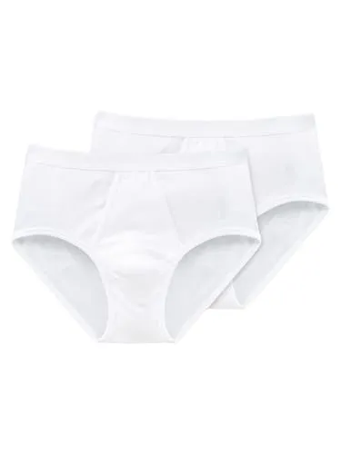 Schiesser Herren 2 Pack Sportslip - Original Feinripp Slip, Weiß - Herren-Slips im Doppelpack, besonders komfortabel mit Eingriff und ohne störende Seitennähte, aus weicher Feinripp-Qualität für optimalen Tragekomfort.