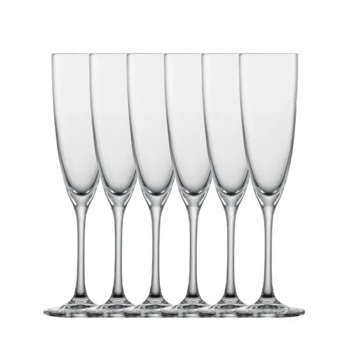 SCHOTT ZWIESEL Serie CLASSICO Sektglas 6 Stück - Elegante Champagnergläser aus Kristallglas, 210 ml Kapazität, ideal für festliche Anlässe und ein stilvolles Gedeck für 4 Personen.