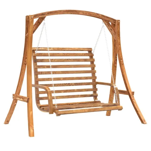 vidaXL Hollywoodschaukel aus Fichte mit braunem Finish - Gartenmöbel, stilvolle Hollywoodschaukel aus massivem Fichtenholz, ideal für entspannte Stunden im Freien und wetterfestes Design.