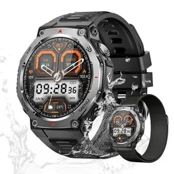 Valdus Herren Fitness-Tracker – Wasserdicht, 5ATM, mit Telefonfunktion und umfassenden Sport-Features - Valdus Herren Fitness-Tracker – 5ATM wasserdicht, Telefonfunktion und umfangreiche Sport-Features. Ideal für aktive Männer, die Fitness und Alltag stilvoll kombinieren möchten. Verfolgen Sie Ihre Fortschritte mit über 100 Trainingsmodi!