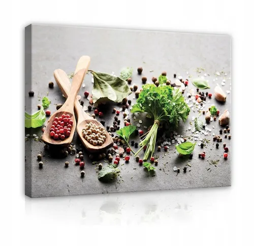Wallarena Leinwandbild Koche Gewürzen Kräutern Wandbild Groß XXL Wandbilder Wand Deko, Küche (Einteilig, 1 St), Leinwand Bilder Küche Küchebilder Deko Wandbild Leinwandbilder