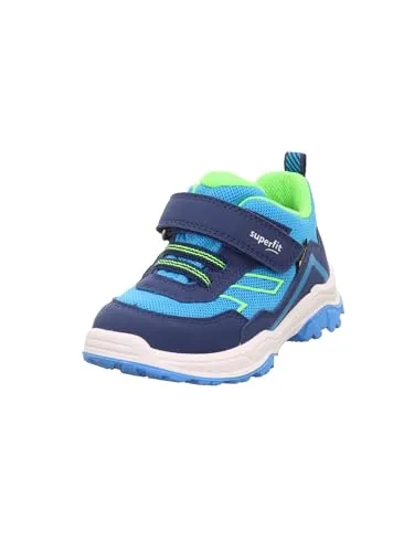 Superfit Jupiter Sneaker blau/hellgrün (8010) 33 - Wanderschuhe für Mädchen mit wasserdichter Gore-Tex Membran, reflektierenden Details für mehr Sicherheit und praktischen Klettverschluss für einfaches An- und Ausziehen.