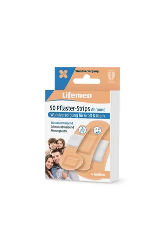 LifeMed Wundpflaster 50 Lifemed Pflaster-Strips hautfarben Allround 4 Größen