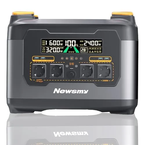 Newsmy Powerstation 2047,5 Wh - Ultra-Fast Aufladen - Powerstations mit 2047,5 Wh, lädt in nur 1 Stunde auf 100%, ideal für unterwegs und bietet vielseitige Anschlussmöglichkeiten.