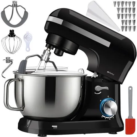 Ruhhy Küchenmaschine mit Edelstahlschüssel – 8 Geschwindigkeitsstufen und Pulsfunktion