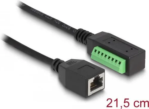 Delock RJ45 Kabel Cat.5e Buchse zu Terminalblock Adapter 21,5 cm (66053)