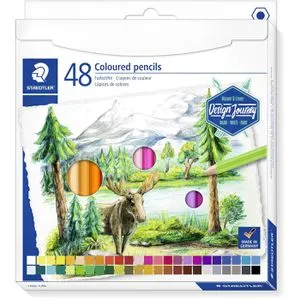 STAEDTLER 146 C48 Buntstifte - 48er Set im klassischen Sechskantformat, hoch pigmentierte Farben für kreative Trockentechniken und nachhaltige Holzqualität