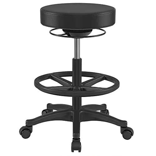 SONGMICS 360° Drehhocker, höhenverstellbar - Drehhocker für aktives Arbeiten, mit 360° Drehfunktion und höhenverstellbar von 59,5 bis 81 cm, ideal für modernes Büro und Home Office.