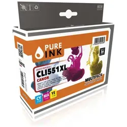 pureINK CA551MP3 CMY Druckerpatrone – 3er Set, 665 Seiten