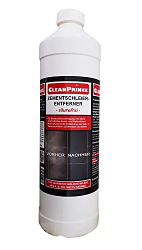 CleanPrince säurefreier Zementschleier-Entferner 1000 ml Zement Zementschleier Entferner säurefrei Bauabschlussreinigung Mörtel Baustelle Reiniger Reinigung Zementschleierentferner