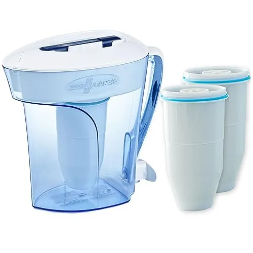 Produktbild Culligan ZeroWater Wasserfilter Kombi-Set, 2,4 L Krug mit 3 Filterkartuschen und Wasserqualitätsmessgerät, BPA-frei,IAPMO-zertifiziert, Ideal um Kalk, Blei und andere Schwermetalle zu reduzieren