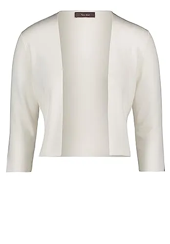 Vera Mont Damen Strickjacke 0226/4106 - Offwhite, S - Strickjacke für Damen mit figurnaher Passform, 3/4-Ärmeln und femininem Ausschnitt, ideal für elegante Anlässe.