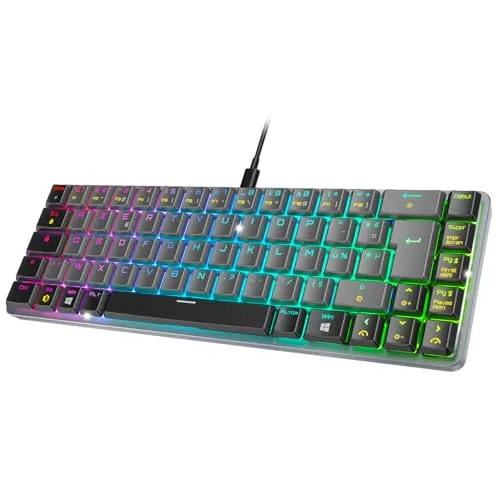 EMPIRE GAMING K241 – Mechanische Gaming-Tastatur, kompakt, FR (AZERTY), kabelgebunden, abnehmbar, 69 Tasten MX Red, RGB 24 Effekte, Anti-Ghosting NKRO, kompatibel mit PC/Konsolen