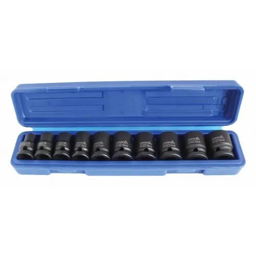 ASTA Kraft Schlagschrauber Sechskant Nüsse 10-24 mm 10 tlg. 1/2'' Steckschlüssel - Werkzeug-Set mit 10 Schlagschrauber-Nüssen von 10-24 mm, ideal für professionelle Anwendungen und hohe Belastbarkeit.