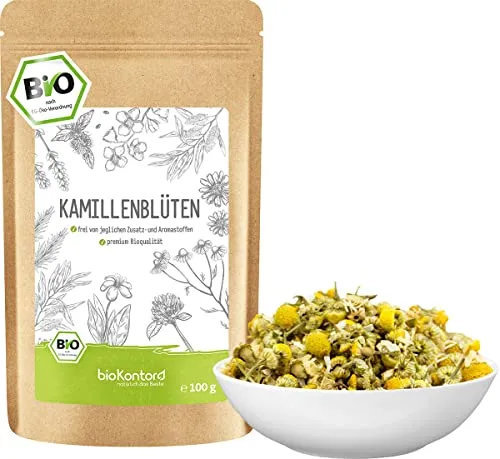 Kamillentee BIO | Kamillenblüten getrocknet, ganz und lose aus kontrolliert biologischem Anbau von bioKontor (100 g)