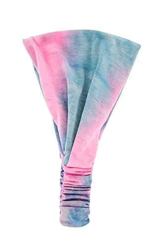 axy Haarband Yoga Headband Hairband Stirnband Kopftuch Kopf Abdeckung auch für Sport in Verschiedenen Farben (01 Batik - Rosa/Blau)