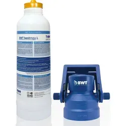 BWT Bestmax L Wasserfilter Set mit Filterkopf - Wasserfilter Set für ca. 5200 Liter optimales Kaffeewasser, inklusive universellem Filterkopf für einfache Handhabung und Maschinenpflege.