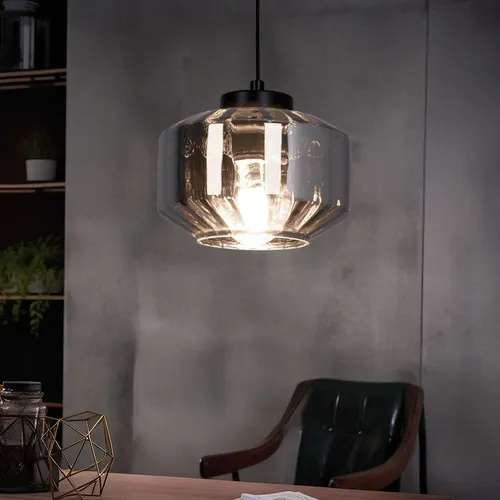 Moderne Hängeleuchte Pendellampe für Esstisch, Rauchfarbenes Design, E27 Fassung - Stilvolle Hängelampe aus Metall und Glas, ideal für Esstische. Die rauchfarbene Glas-Schirm sorgt für eine angenehme Lichtatmosphäre und individuelle Gestaltung durch wählbare Leuchtmittel.
