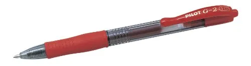 Pilot G2 Kugelschreiber 12 Stück rot, breite Spitze und einziehbar - Gelschreiber mit Geltinte und Gummigriff, ideal für komfortables Schreiben und kreative Notizen.
